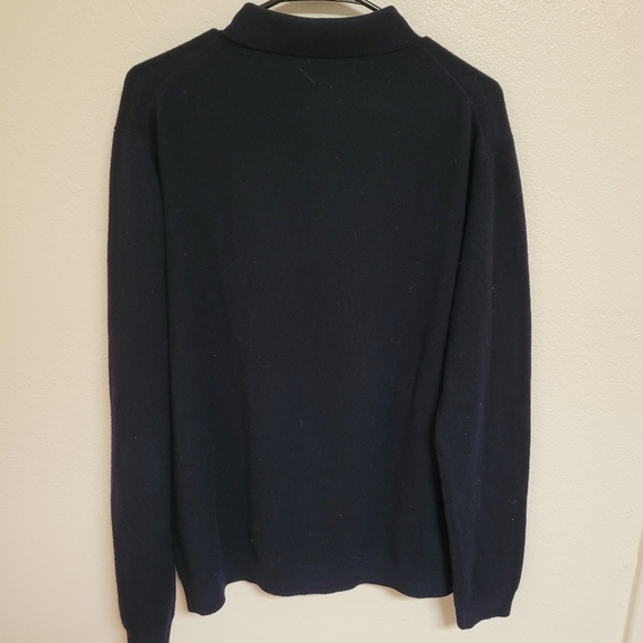 Manrico Black Collared Cashmere Sweater Made in Italy - Picture 6 of 8